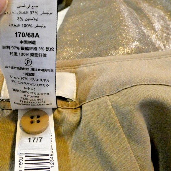 Gold Pencil SKIRT Fitted Gorgeous Party Prom Dinner Date Night Size UK 8 = US 4 - Picture 13 of 15